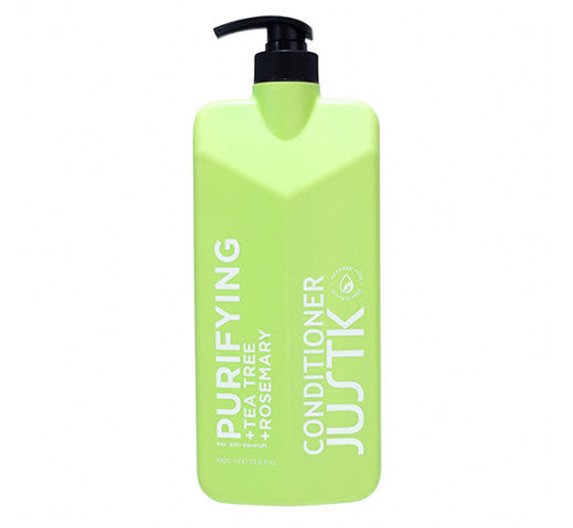 Purifying conditioner bottle with pump, green label, Rosemary + Tea Tree extract