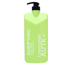 Purifying conditioner bottle with pump, green label, Rosemary + Tea Tree extract