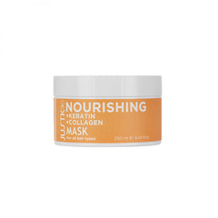 JUSTK Nourishing keratin & collagen hair mask jar, 250 ml, with orange label