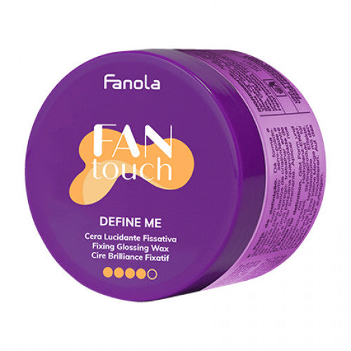 Fanola Fantouch Define Me gloss wax jar, purple, round plastic container