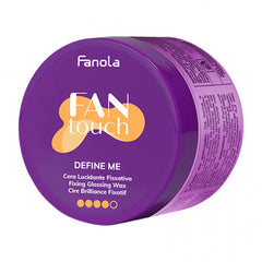 Fanola Fantouch Define Me gloss wax jar, purple, round plastic container