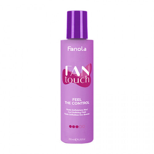 Fanola Fantouch curl control fluid bottle, purple with purple cap