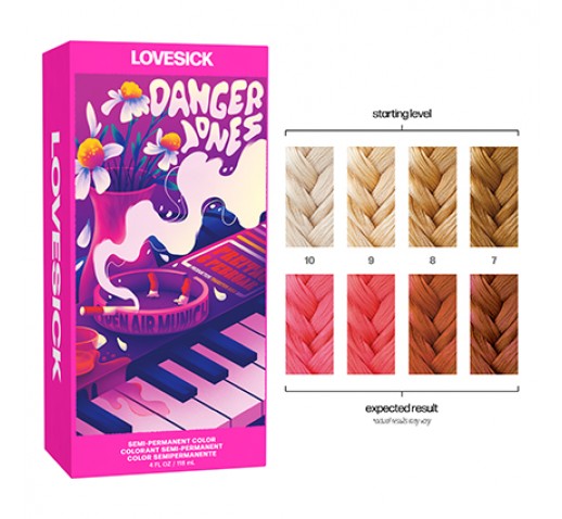 Danger Jones Semi Permanent Hair Colour - LOVESICK (Neon Pink) 118ml - Kess Hair and Beauty