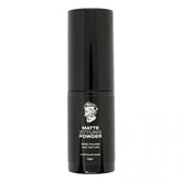 Black matte hair styling powder bottle with flip-top cap, 10gm