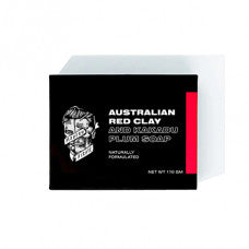 Red clay Australian soap in black box with red label