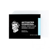 Charcoal soap box, black with blue accents and pirate-themed label, 110 g