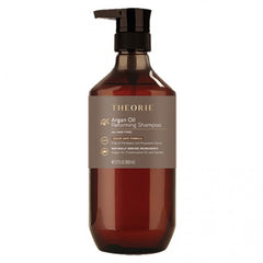 THEORIE argan oil reform shampoo bottle with pump, amber-brown plastic, 800 ml