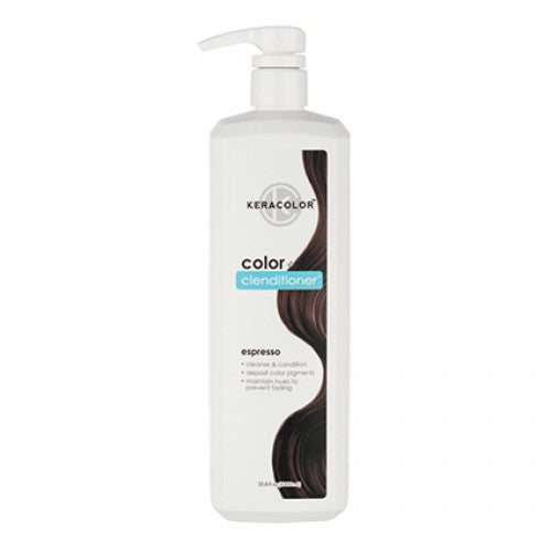 1L conditioning shampoo bottle with pump, Espresso color conditioner label