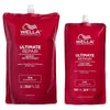 Wella Professionals Ultimate Repair shampoo and conditioner pouches, red refill packs