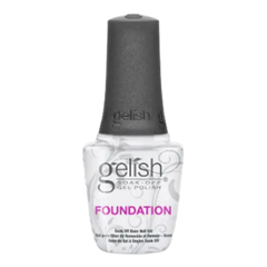 Gelish foundation base gel bottle, clear polish in small glass vial