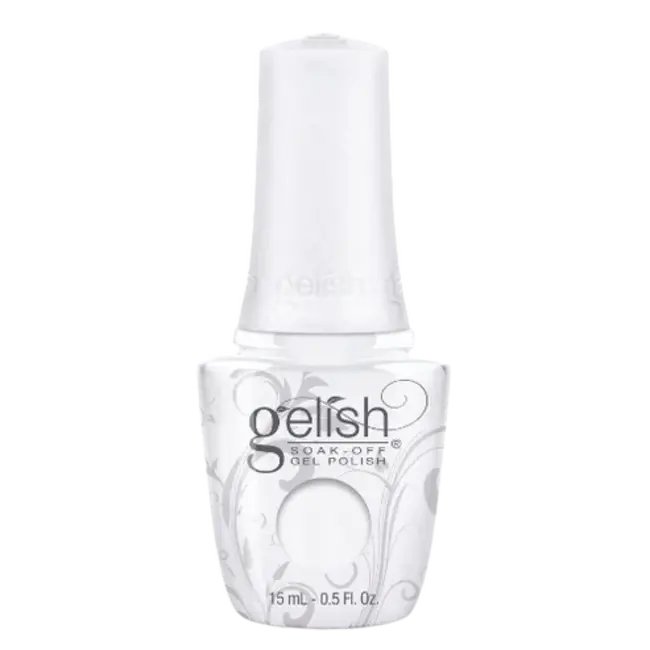 Gelish Arctic Freeze soak-off gel polish bottle, white polish in 15 mL bottle