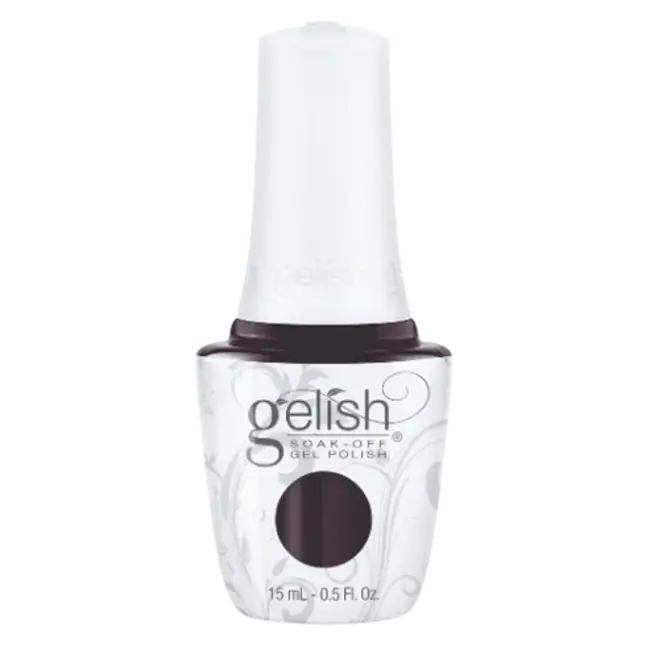 Gelish nail gel polish bottle, dark berry purple shade, 15 ml