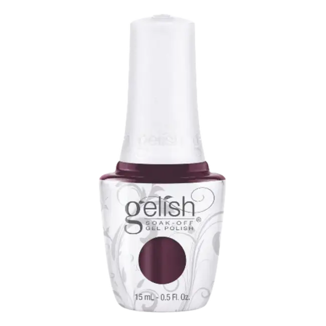 Gelish gel polish bottle, dark black cherry berry maroon, 15 ml