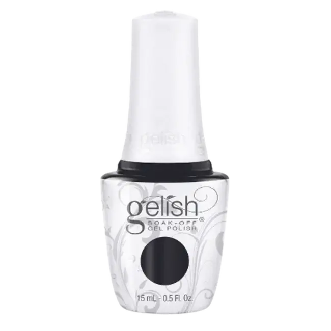 Gel nail polish bottle in black shade, 15 mL