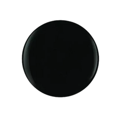 Black gel polish color swatch, solid circular sample