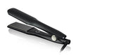 Wide hair straightener with black plates and power control button