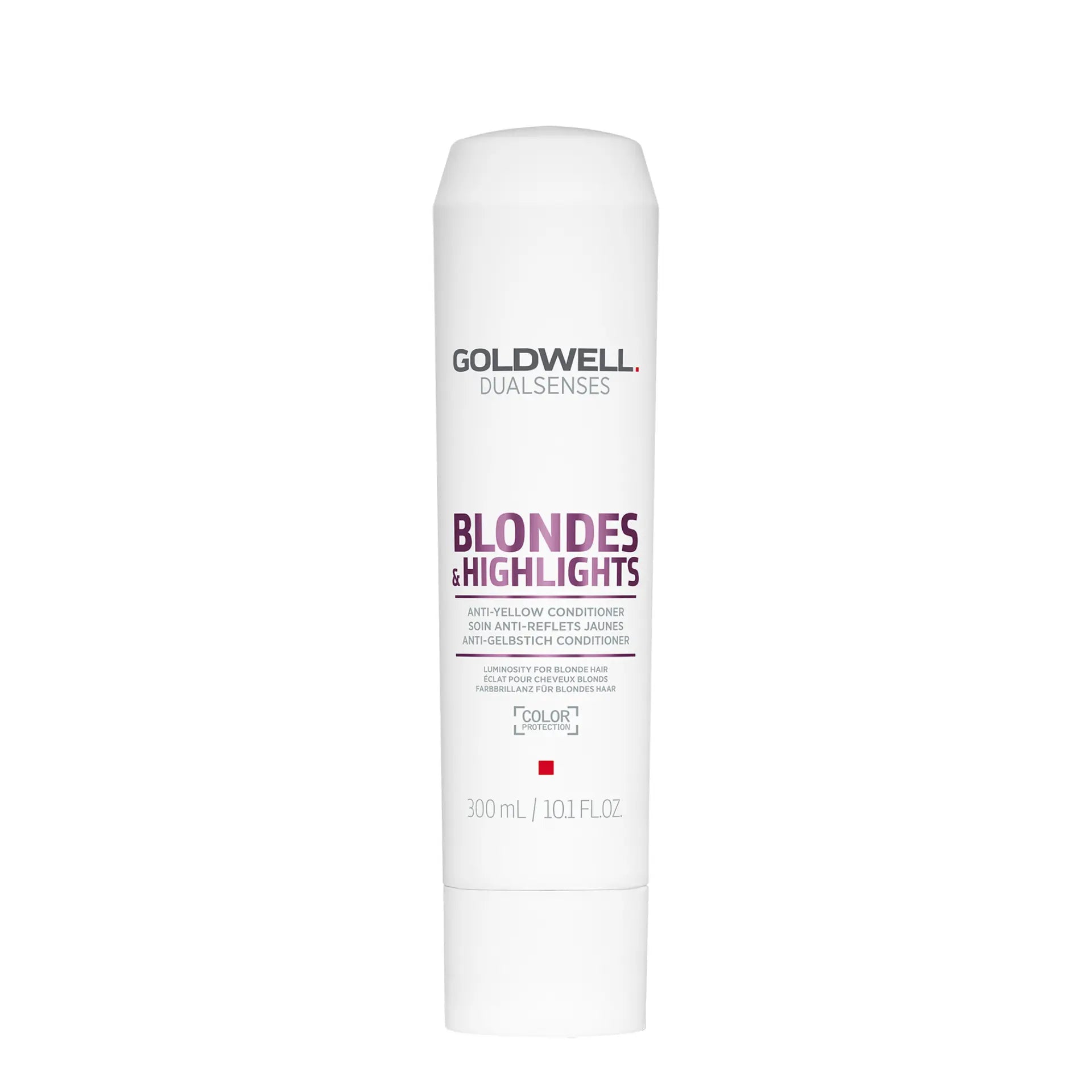 White Goldwell Dualsenses blondes & highlights anti-yellow conditioner bottle, 300 ml