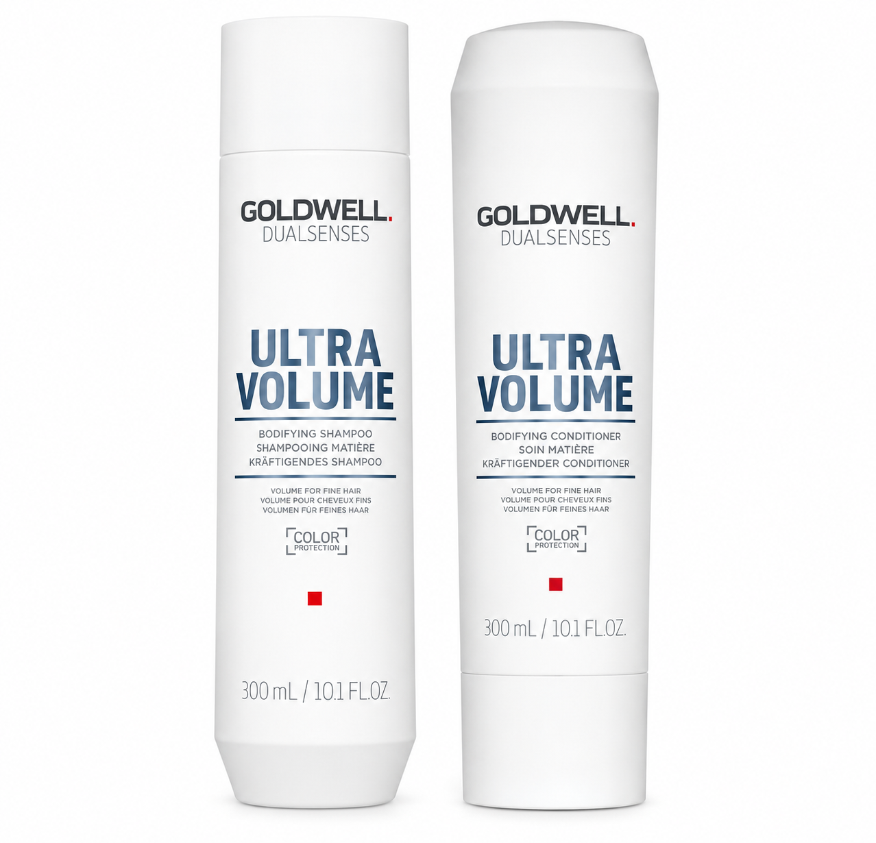 Goldwell Dualsenses Ultra Volume shampoo and conditioner duo in white 300 ml bottles