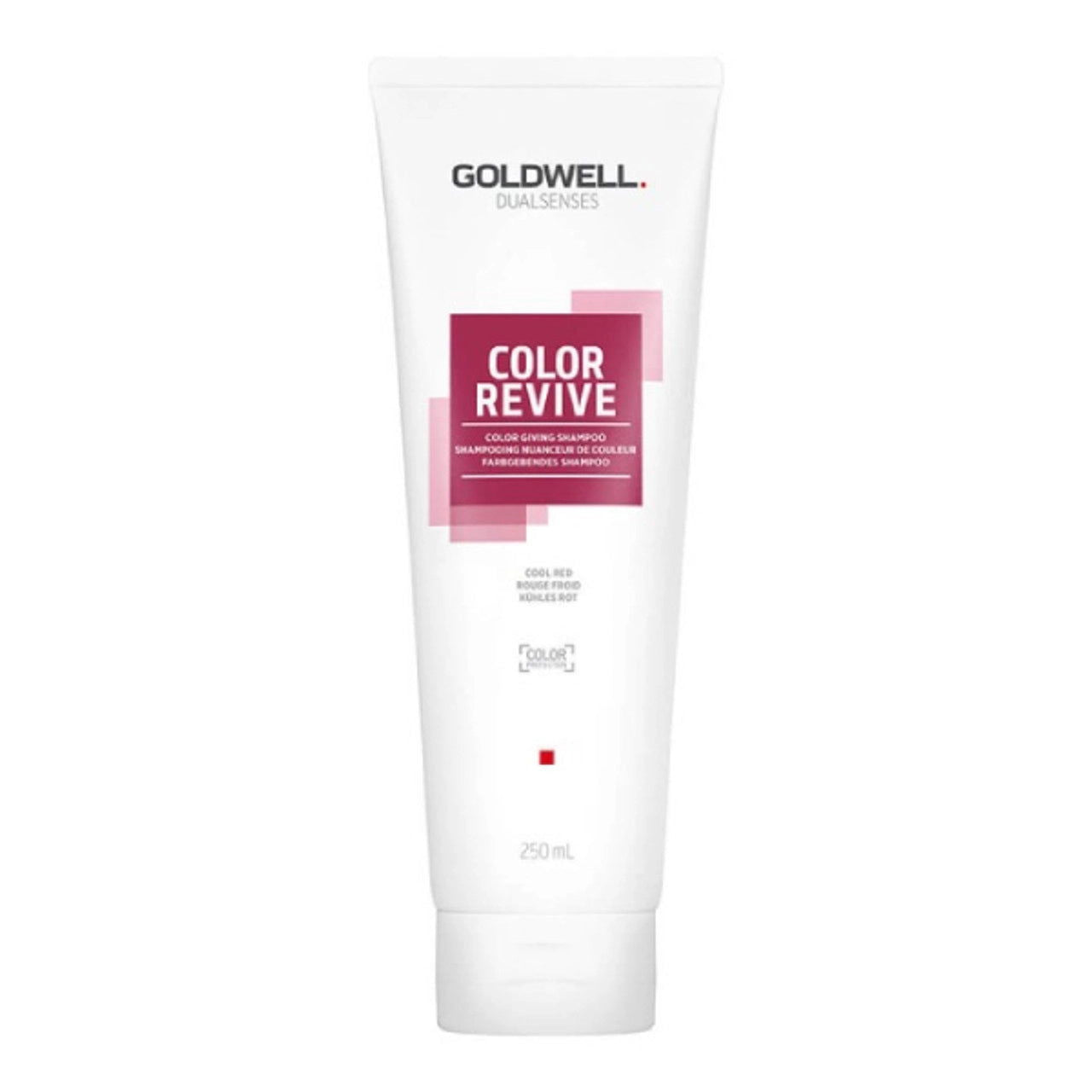 Goldwell Dualsenses Color Revive shampoo, white tube with Cool Red label, 250 ml