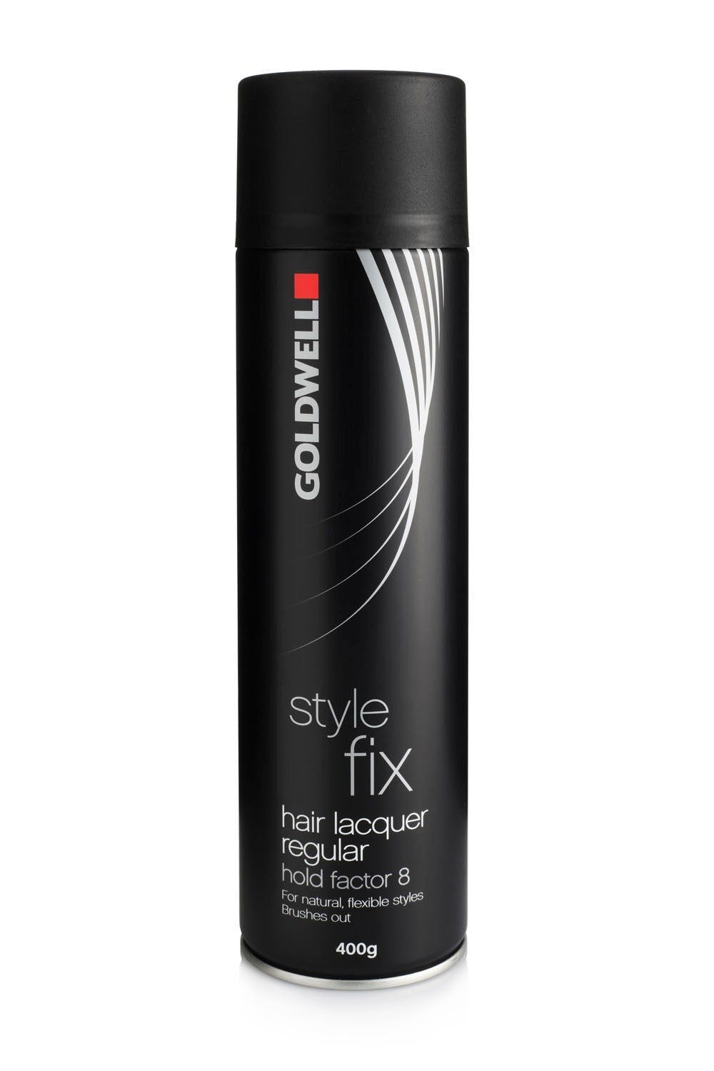 Goldwell hair lacquer spray can, regular hold, 400g, black and gray design