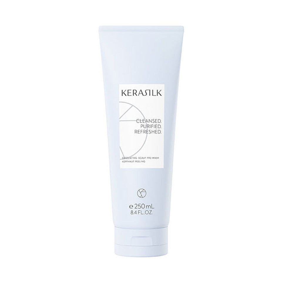 Kerasilk exfoliating scalp pre-wash tube, 250 mL, pale blue/white