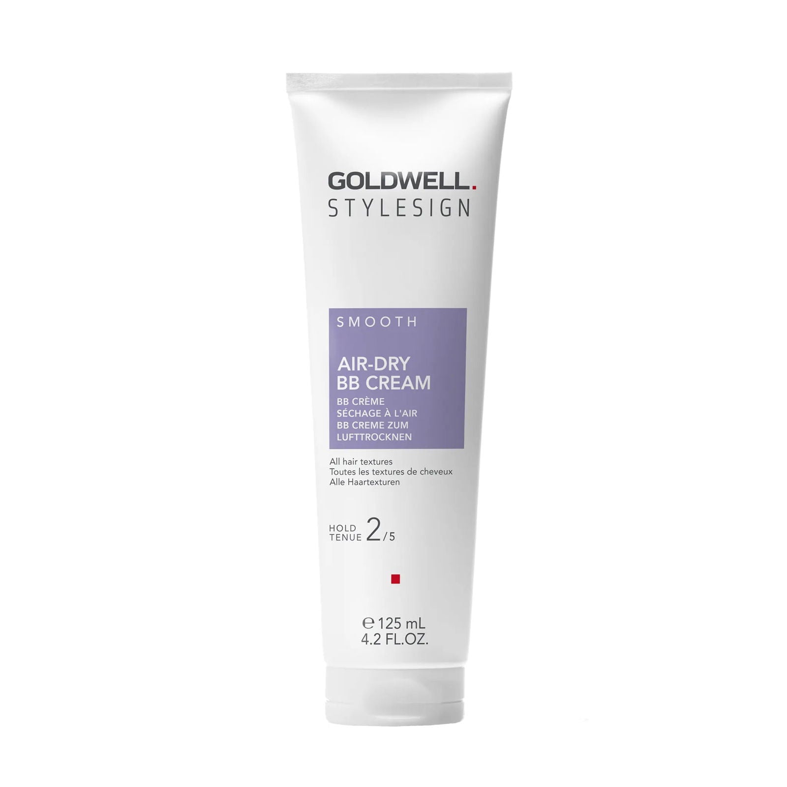 Goldwell StyleSign Air-Dry BB Cream in white squeeze tube with purple Smooth label