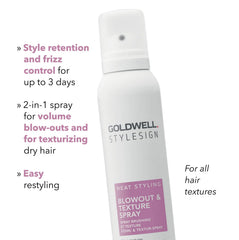 Goldwell StyleSign hair blowout texture spray bottle, white with pump