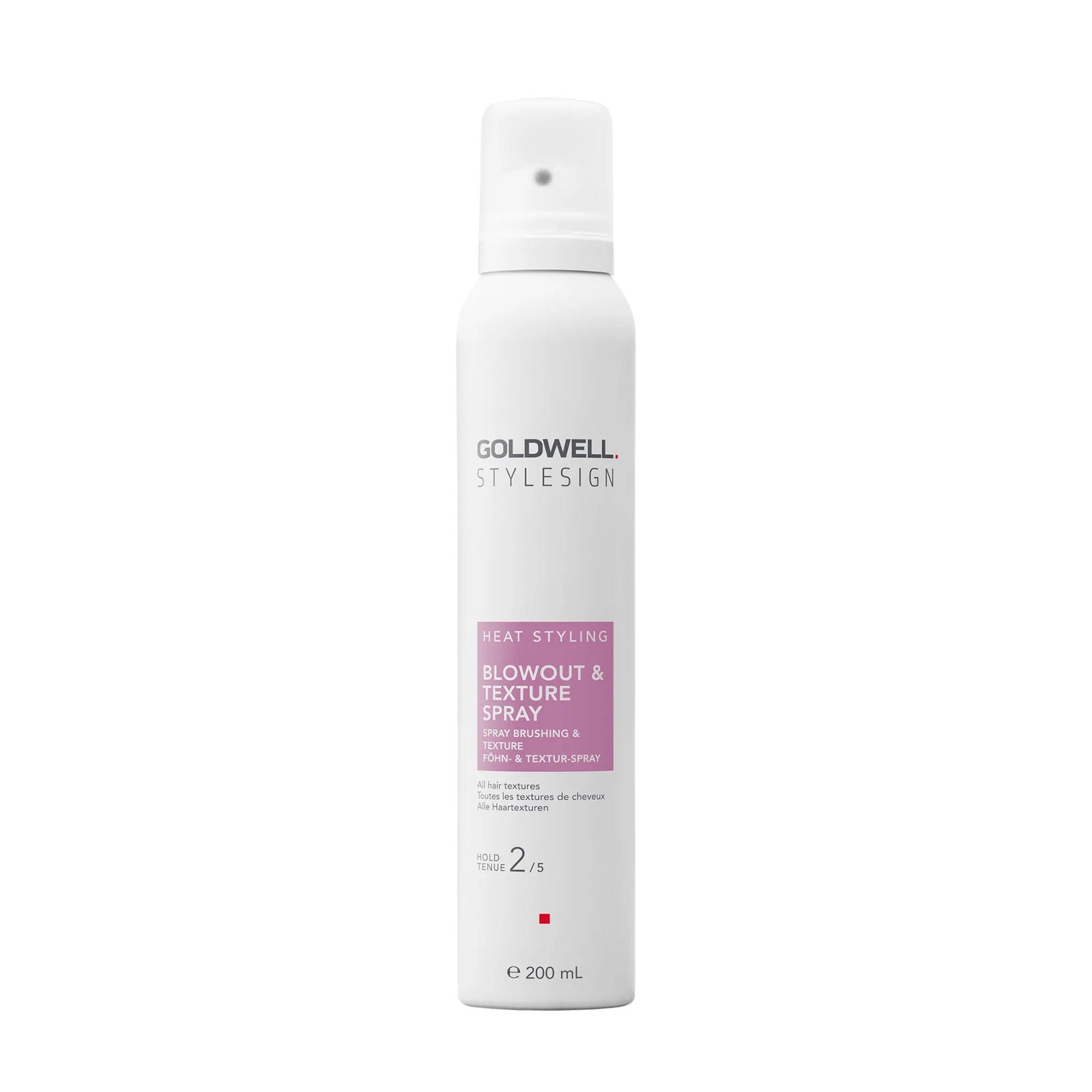 Hair blowout & texture spray bottle, white with pump and label