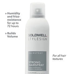 Goldwell StyleSign strong hairspray bottle with volume and texture text