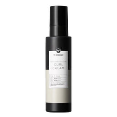 Curl cream bottle with black cap and cylindrical label on the front