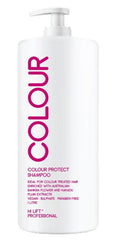 Colour-protect shampoo bottle with white pump, 1 L, pink label