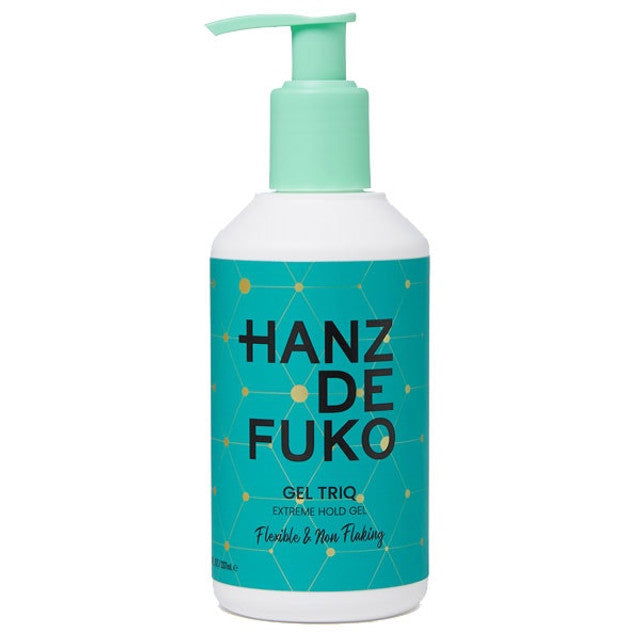 Hanz De Fuko gel trio pump bottle, teal and white label