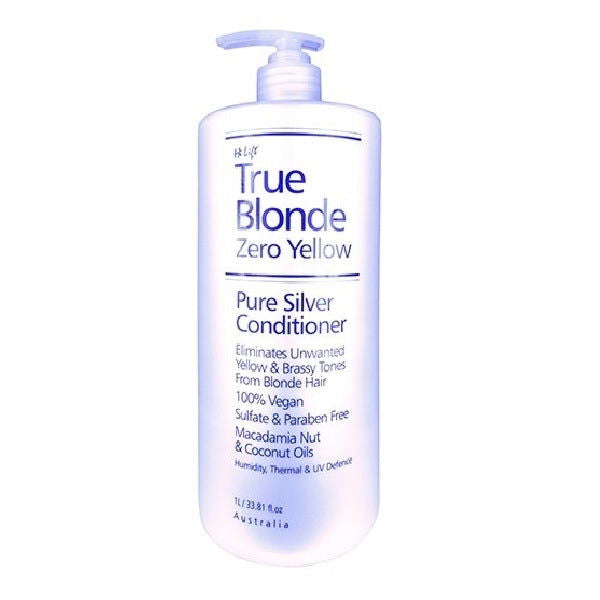 Hi Lift True Blonde zero yellow pure silver conditioner bottle, 1 litre, pump