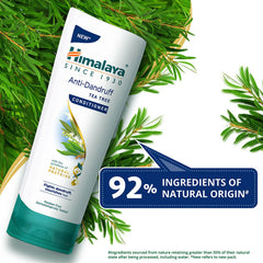 Himalaya Anti-Dandruff tea tree conditioner bottle with front label, white and green