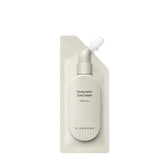 HIDEHERE hyaluronic eye cream bottle with white pump sprayer, inside a backing sleeve