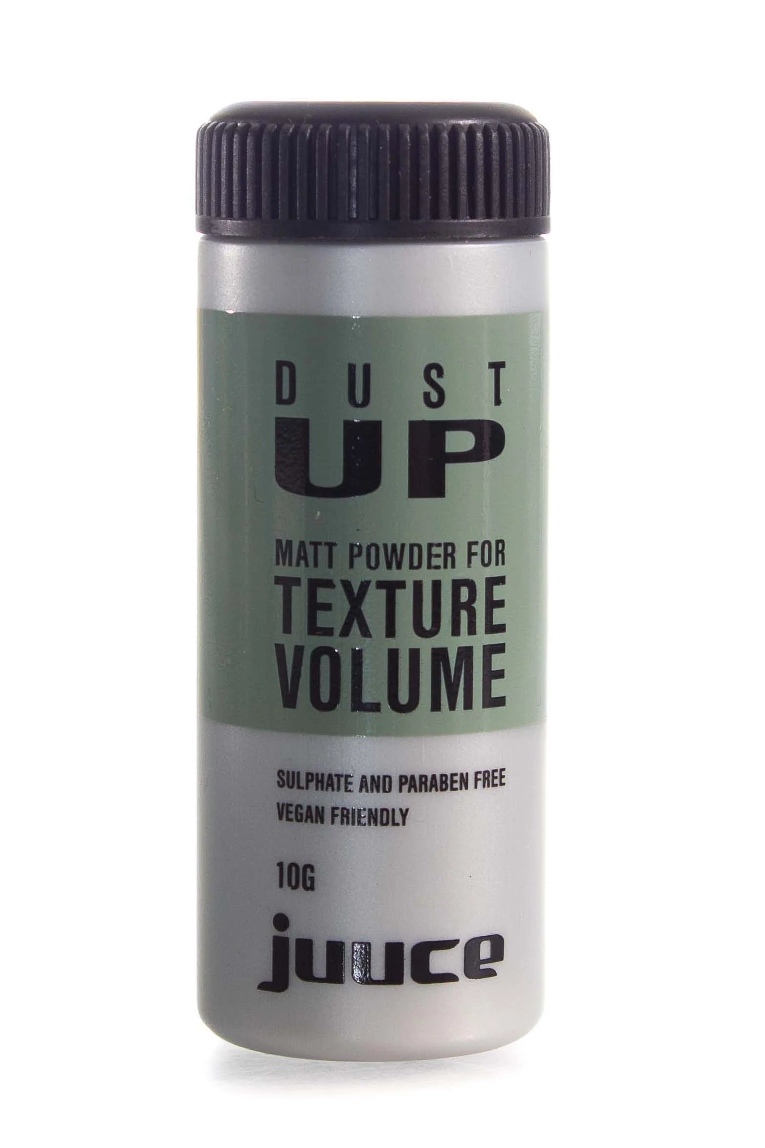 Matte powder in travel bottle, dark cap, 10g JUUCE Dust Up