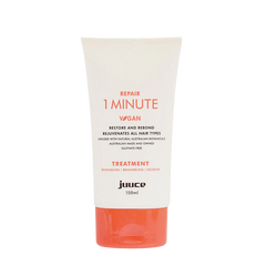 JUUCE 1 Minute hair treatment tube, cream white with orange bottom, 150ml