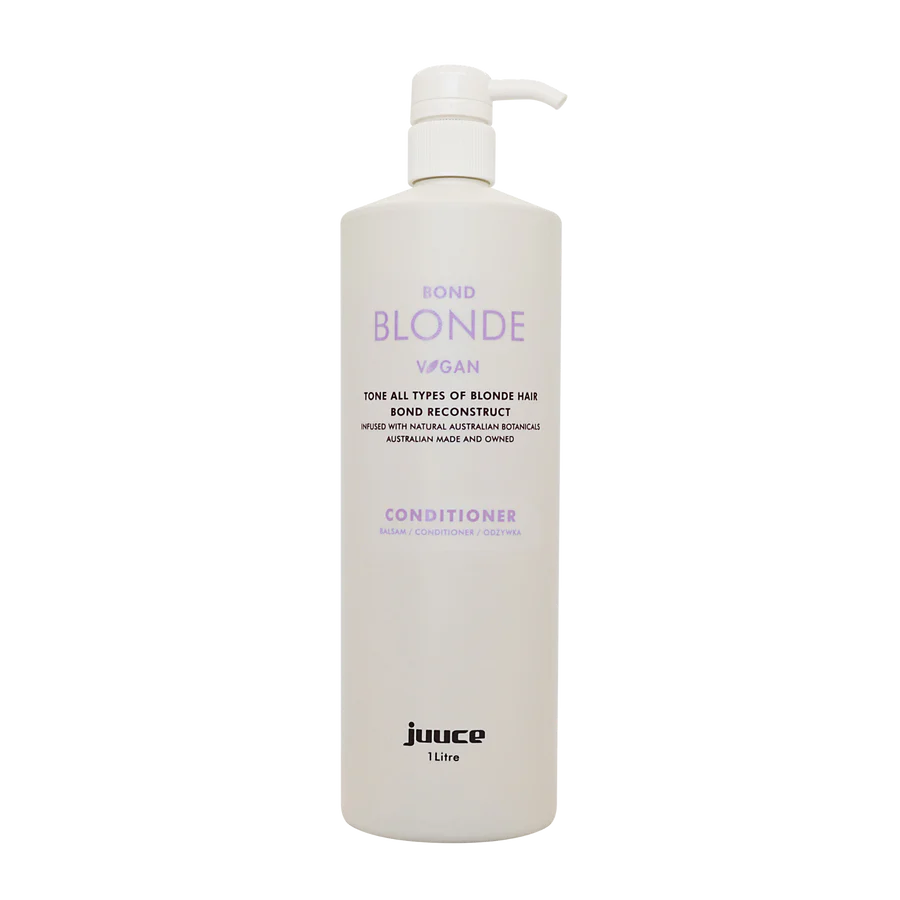 Bond Blonde conditioner bottle, 1 litre; vegan, paraben-free; pump dispenser