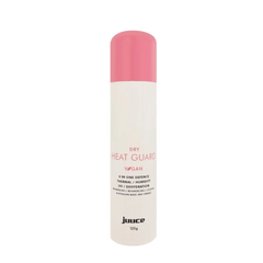 Heat guard hair protectant bottle with pink cap and white body, 125 g