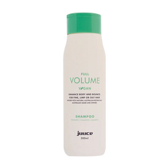 JUUCE full volume vegan shampoo bottle, 300ml, white with green cap