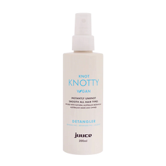 JUUCE Knot Knotty hair detangling bottle, 200 ml; white with blue label text