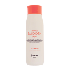 JUUCE Miracle Smooth Shampoo 300ml bottle with orange cap and off-white label