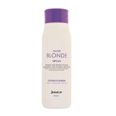 Silver blonde conditioner bottle with purple cap, 300 ml, labeled vegan