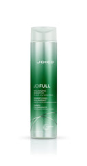 Joico Joifull volumizing shampoo bottle, green translucent with white cap