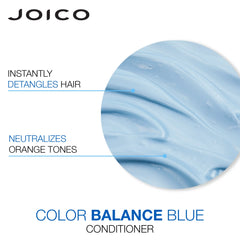 Joico Color Balance Blue conditioner label with blue gel swirl detail