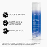 Joico Color Balance Blue shampoo bottle, blue liquid, 300 ml