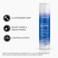 Joico Color Balance Blue shampoo bottle, blue liquid, 300 ml