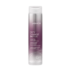 Hair shampoo bottle, white and purple gradient, Joico Defy Damage Detox