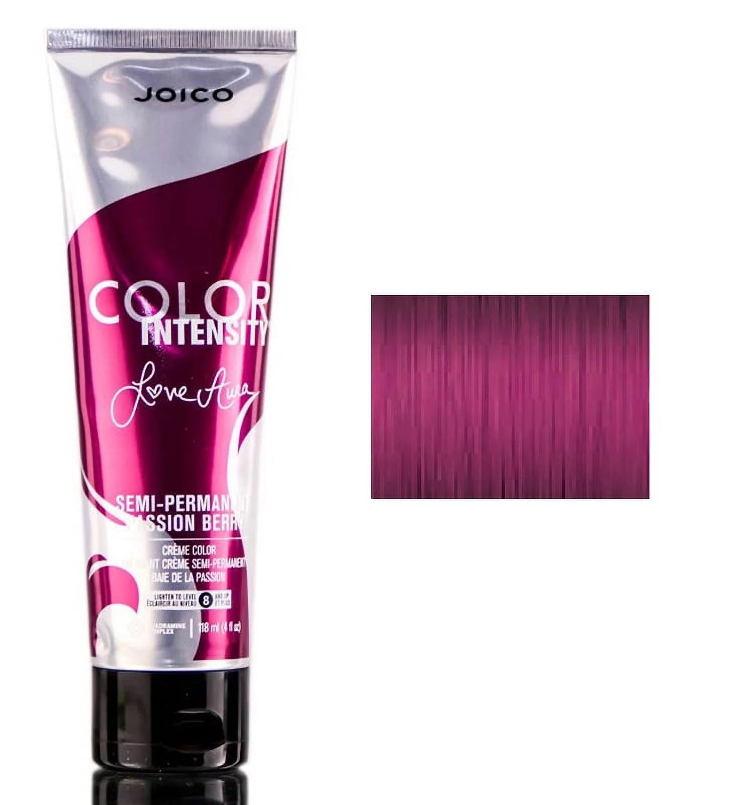 Joico hair color cream tube in Passion Berry, semi-permanent color treatment, 118 ml