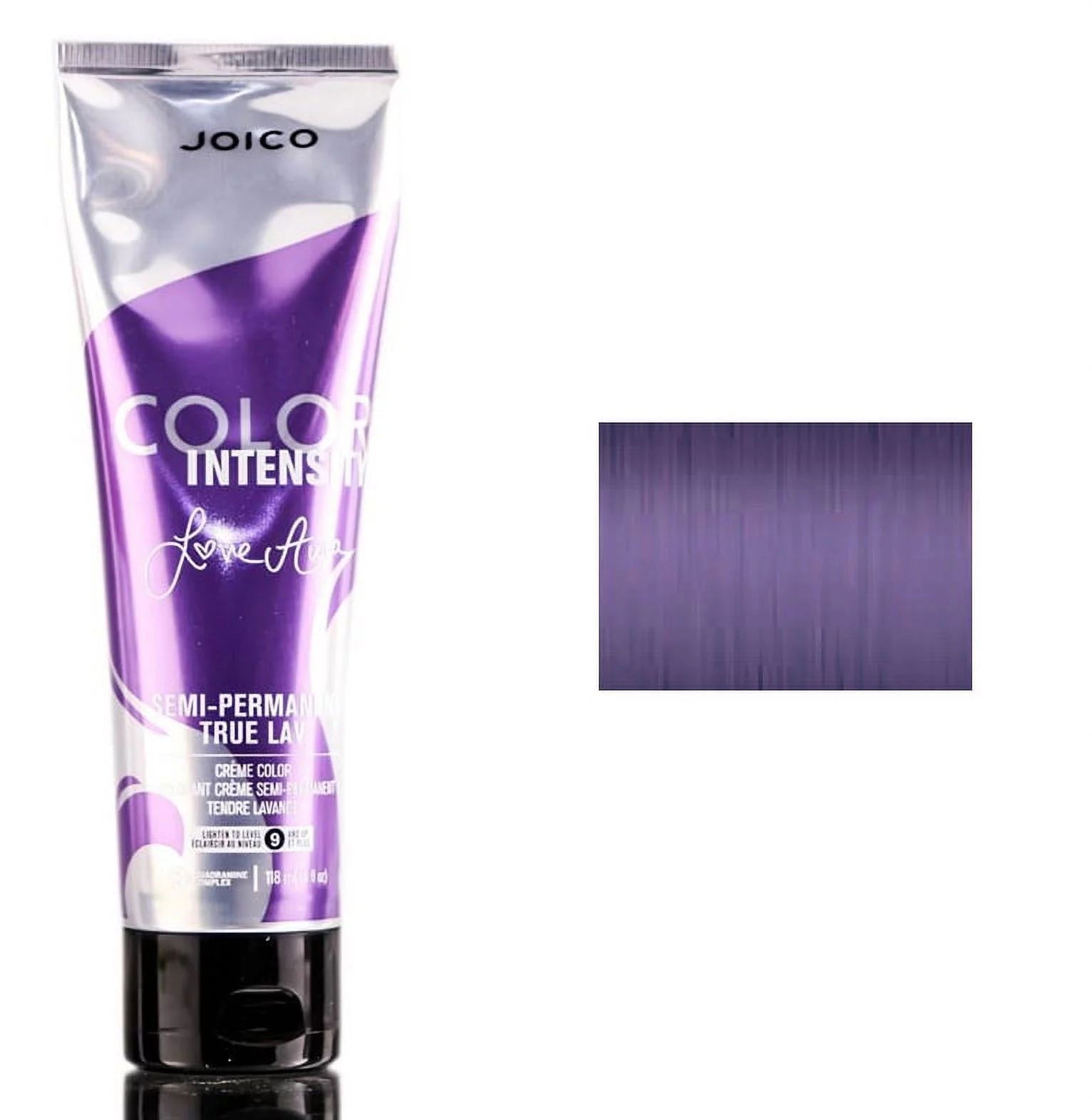 Lavender hair color cream tube with purple lettering